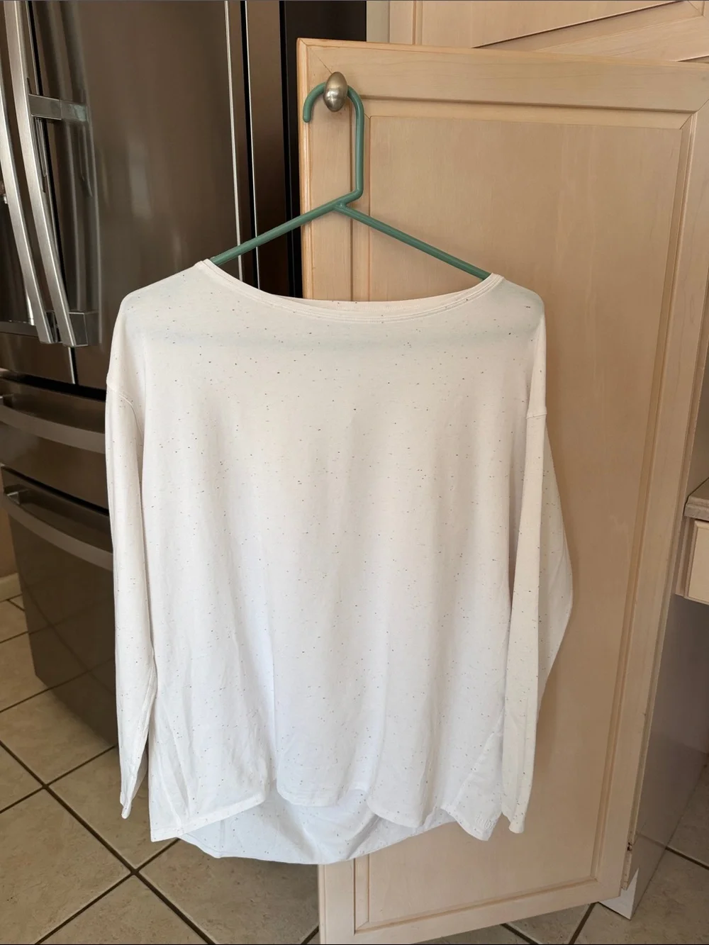 LuluLemon White Speckled Long Sleeve Tee sz 10